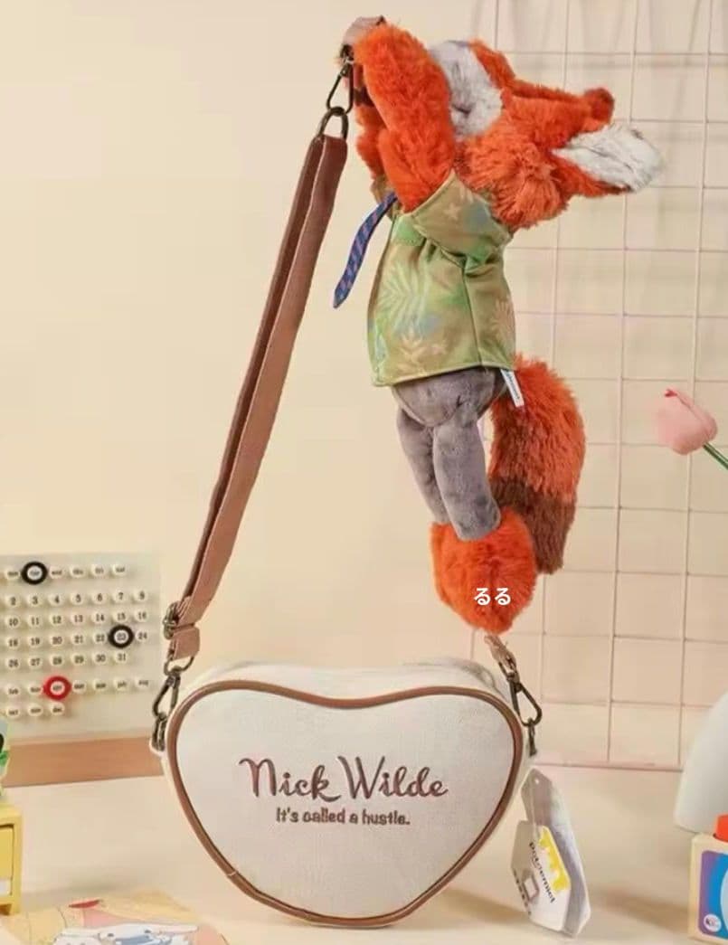 レア ！！　ズートピア　ニック　ショルダーバッグ　ぬいぐるみ付き　取り外し可能