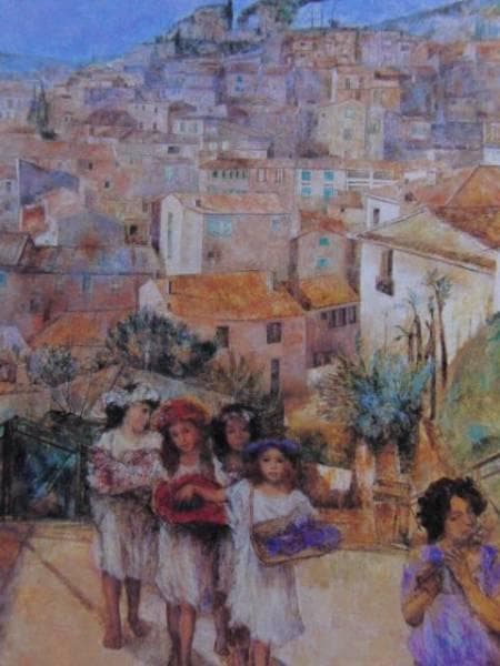 村山きおえ、春の子供たち、希少な画集より、新品高級額