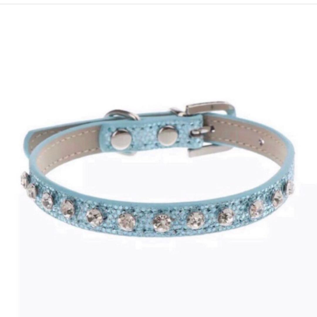 猫 小型犬 パピー 首輪 キラキラ ラメ ストーン オシャレ 首輪 シルバー S