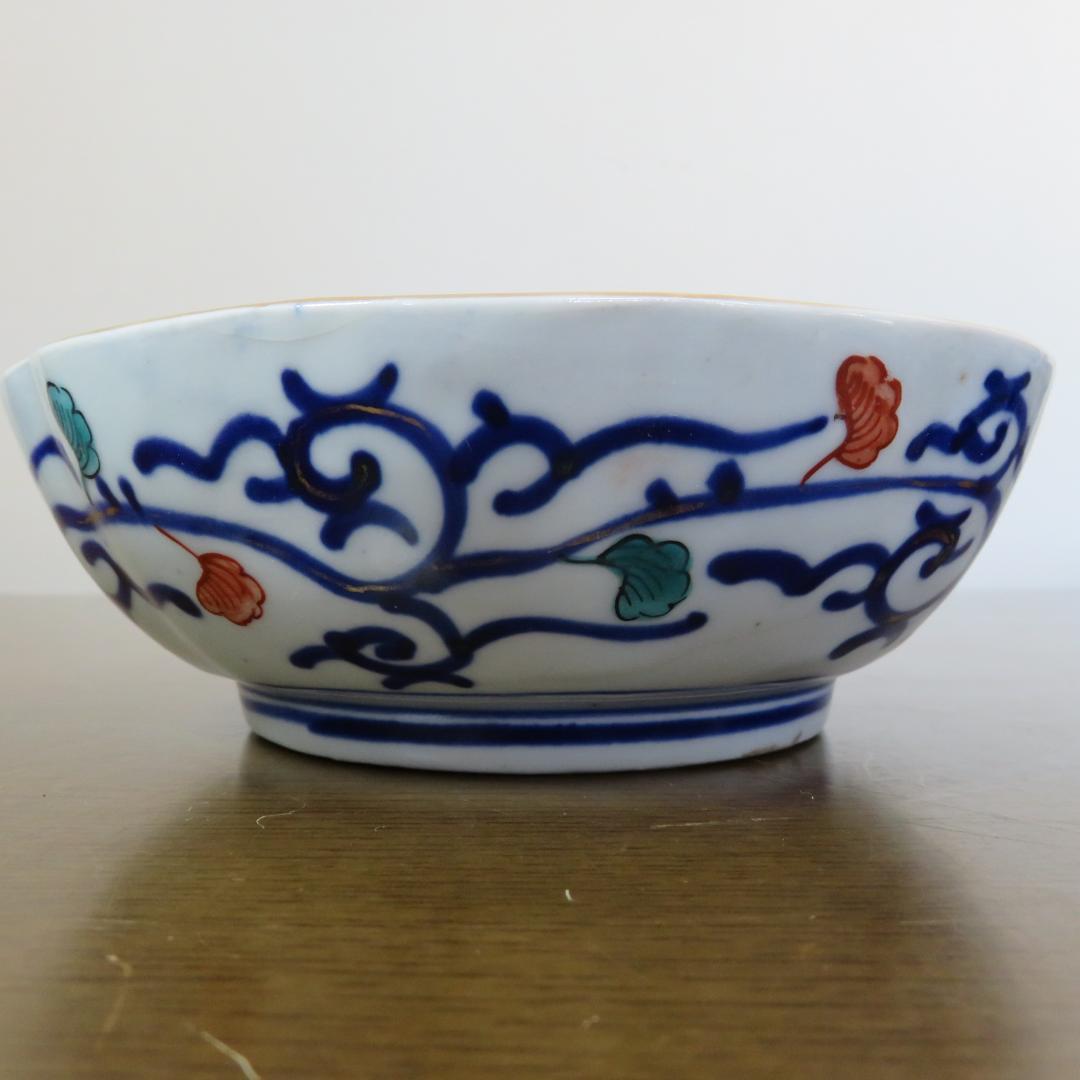 なます皿 5枚 ニュウ 金彩 松竹梅 龍 牡丹 蛸唐草 江戸 明治