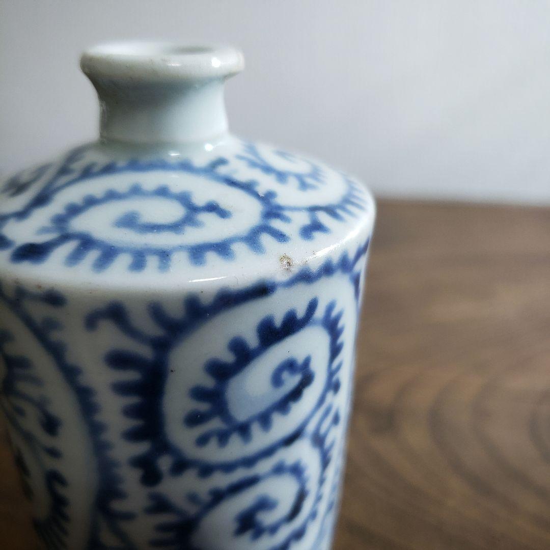 蝋燭徳利　蛸唐草　染付　江戸　古伊万里　一輪挿し　花器　花瓶