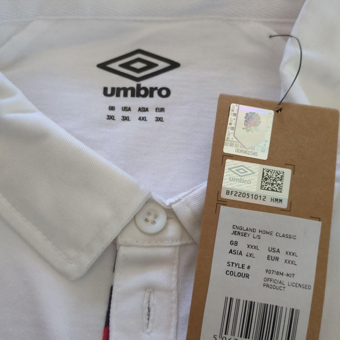 【新品・稀少サイズ3XL】イングランドラグビーホームクラシック長袖ユニフォーム