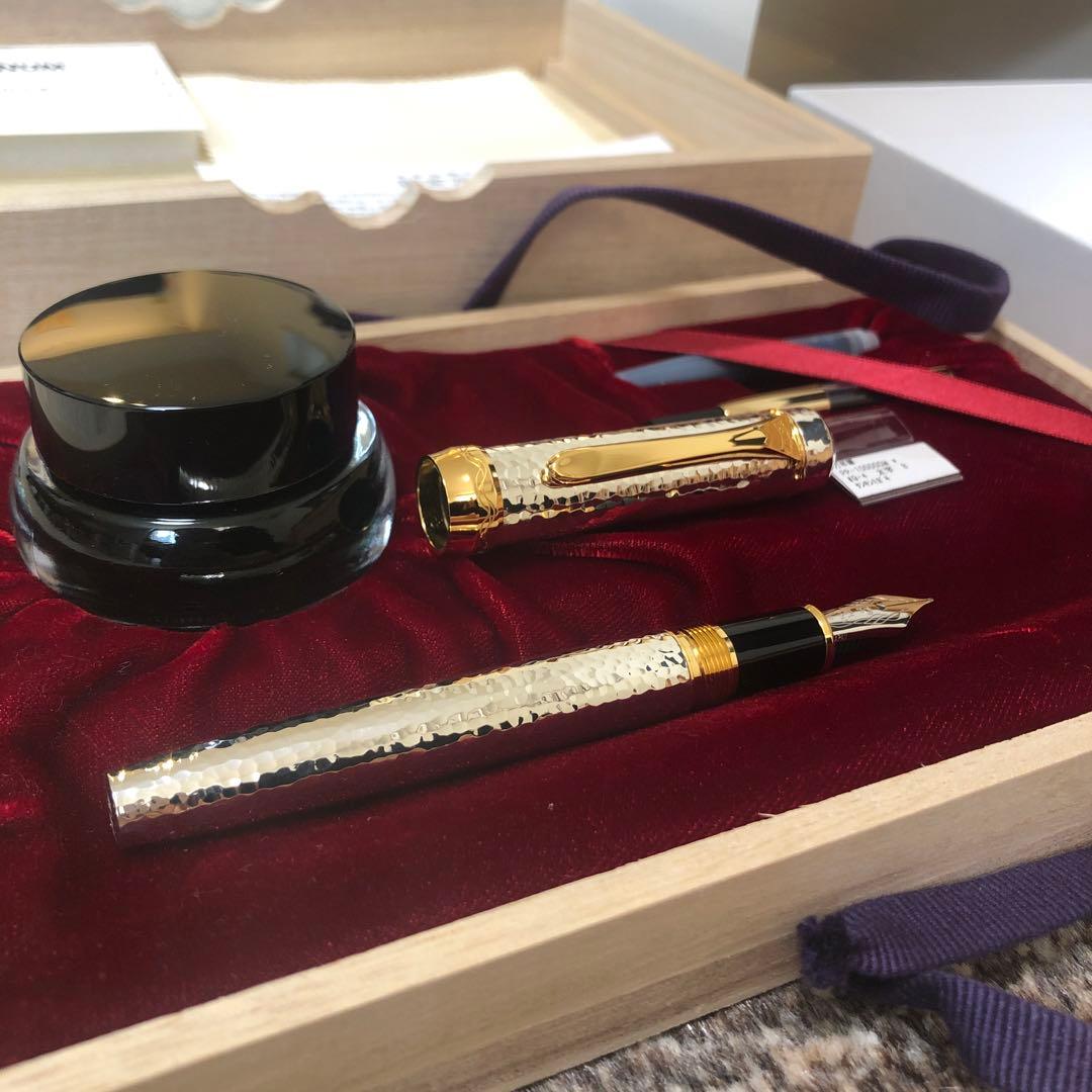 PLATINUM プラチナ万年筆　銀無垢鍛金磨き