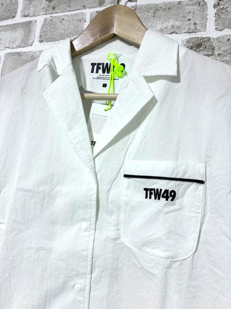 【フォロー割】新品 TFW49 コンビネーションオープンシャツ Lサイズ 白