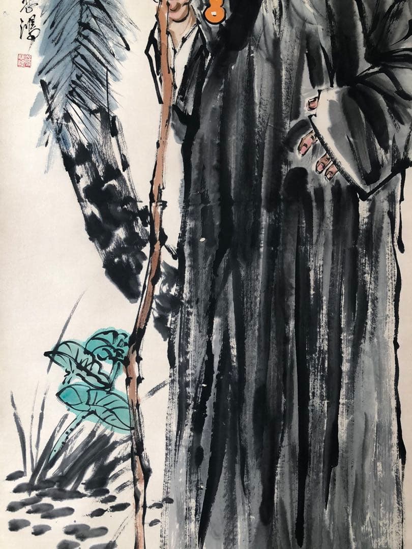 徐悲鴻 人物画 掛け軸 四尺 手描き 中国美術 絵画 書画 人物図 水墨画