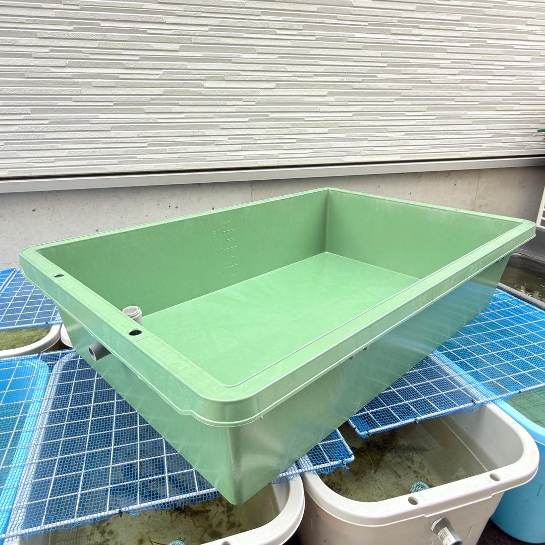 メダカ容器 トロ舟 80L オーバーフロー 2個 Wパッキン 雨対策 高耐久