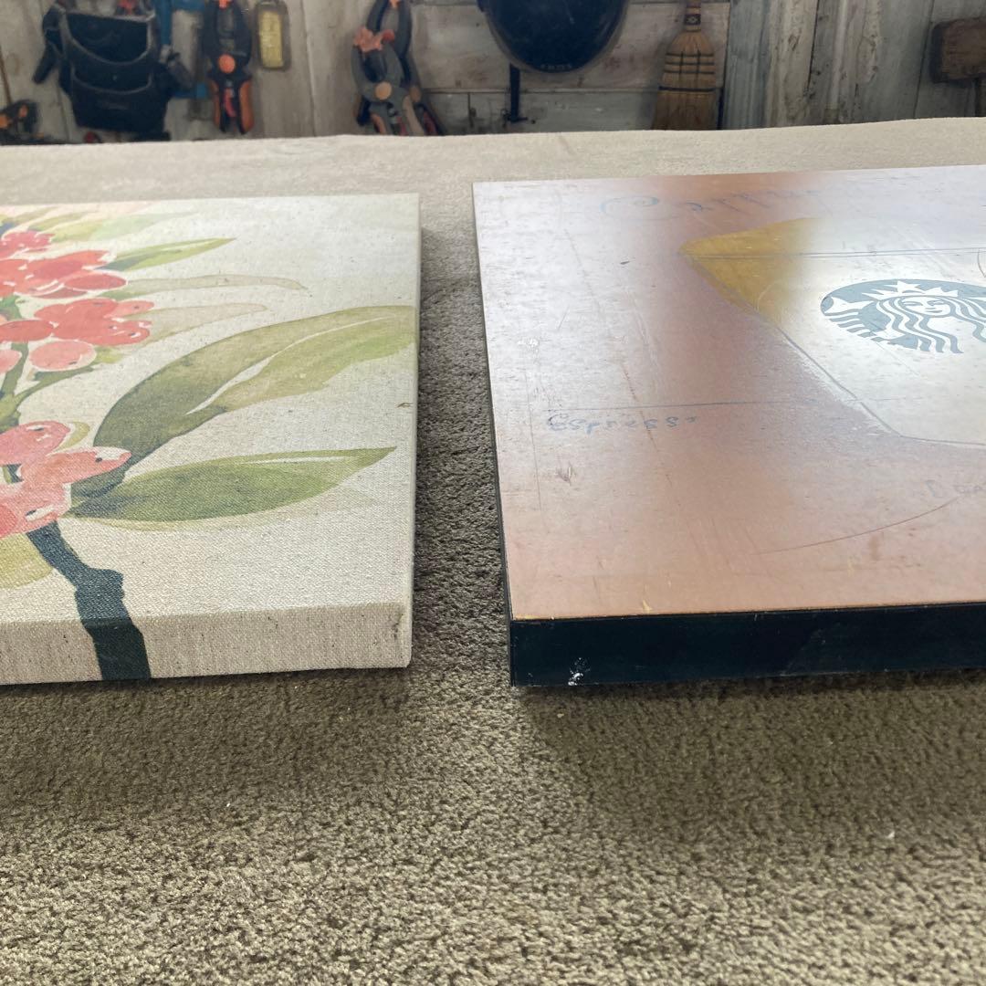 珍品 スターバックス 店舗展示品 カプチーノ パネル2点 喫茶店 看板 収集品