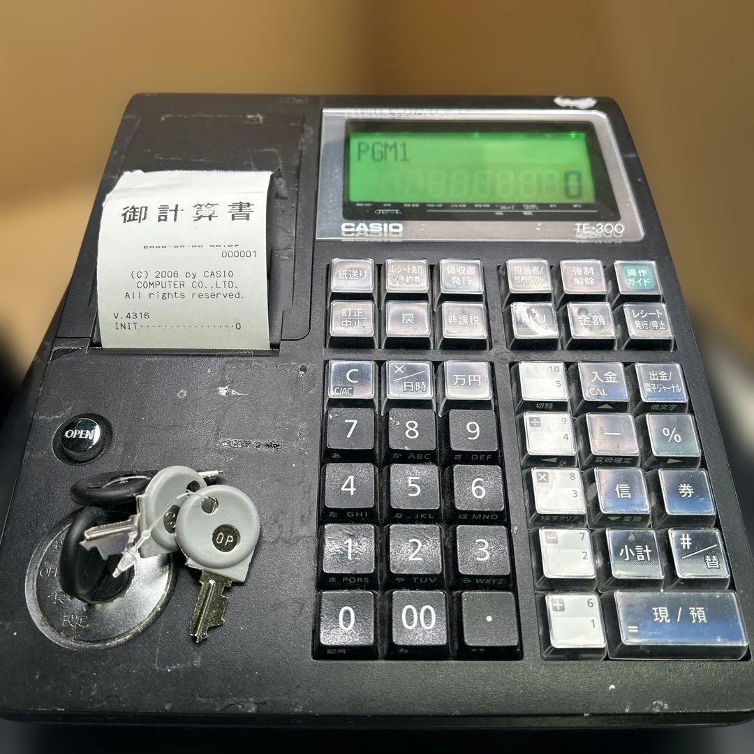6816 【動作確認・初期化済み】 CASIO TE-300 電子レジスター