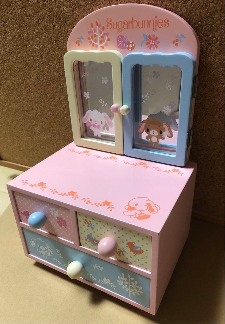 サンリオ Sugarbunnies 木製収納ボックス付ミニドレッサー