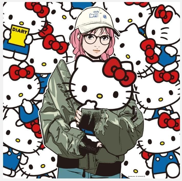 Backside works. × ハローキティ アートポスターB