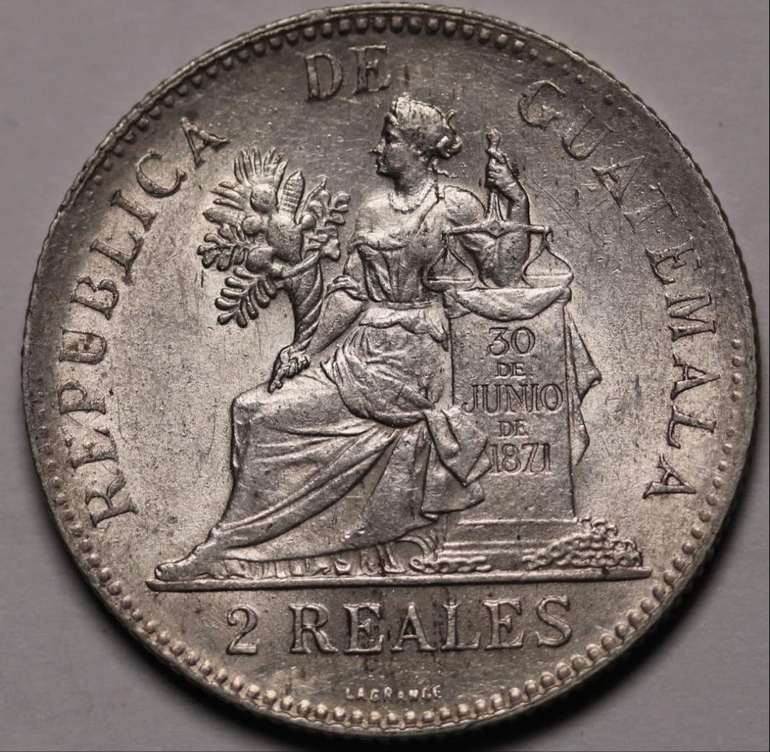 ア*ソ様 1894年グアテマラ 2レアル銀貨 ハイグレード