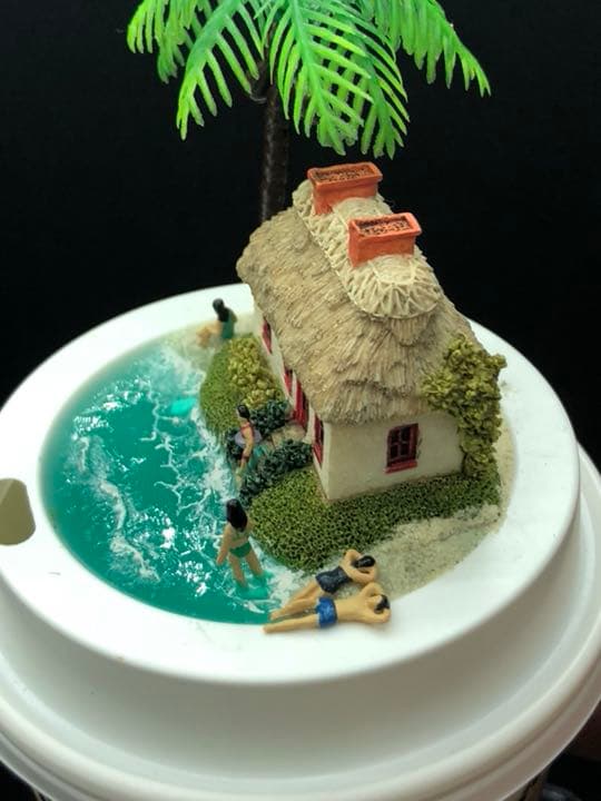 スタバの海と家 ジオラマ