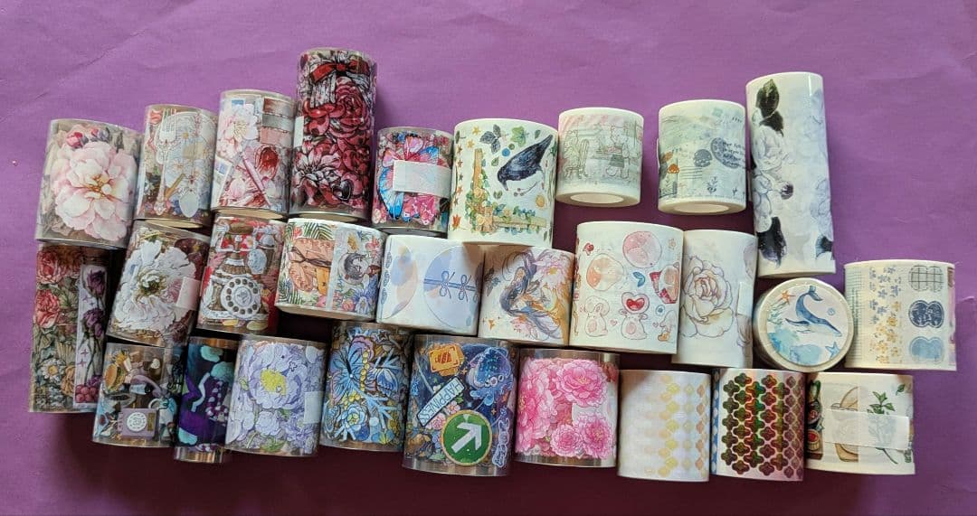 海外マステ　大量　まとめ売り　新品　中古品　PET　和紙　72点