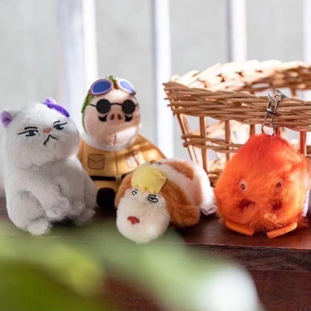 新品ハウルの動く城 ふんわりキーホルダーヒン5点 マスコット ぬいぐるみ
