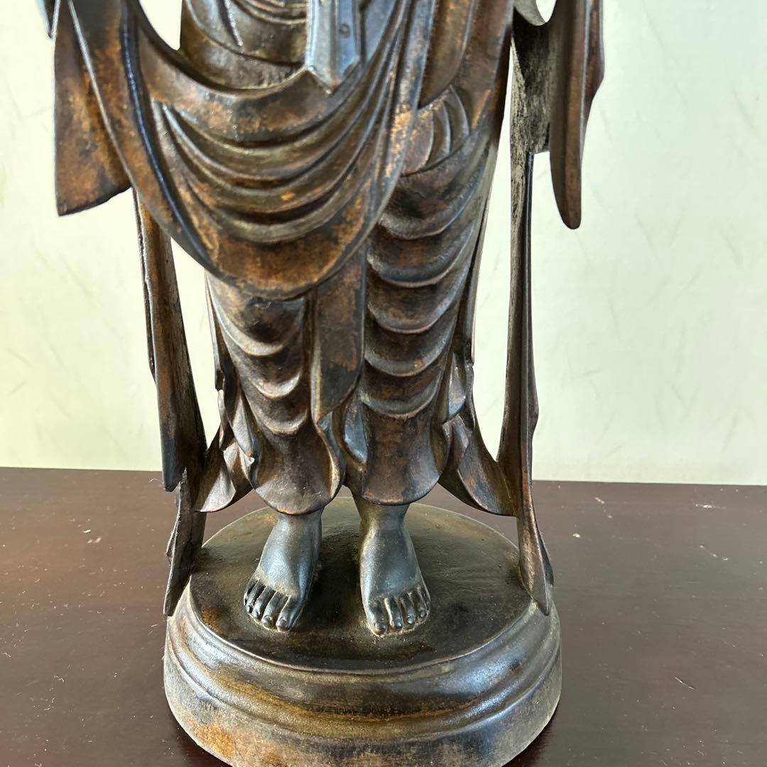 【骨董品】　大型　聖観音菩薩像　62センチ　木彫り　仏像