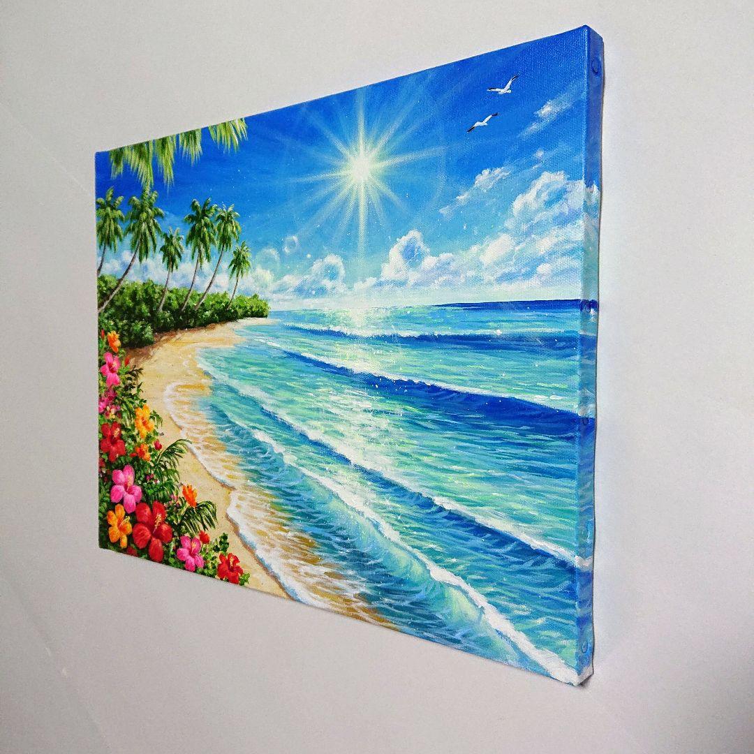 【ハイビスカス】アクリル画 F6 風景画 絵画