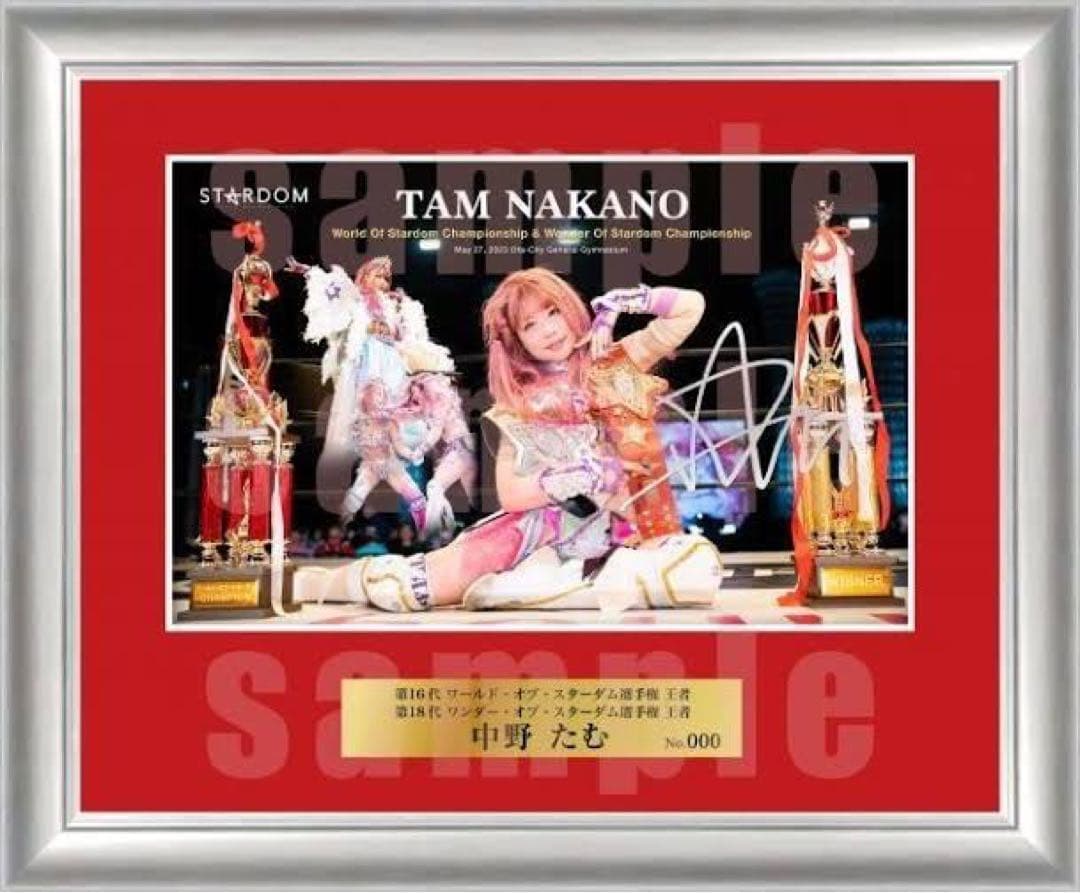 中野たむ サイン入りフォトフレーム 二冠記念 スターダム