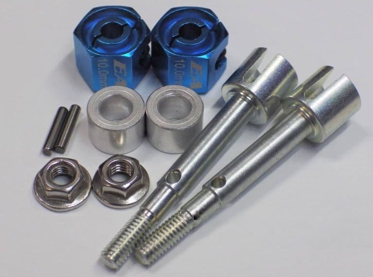 タミヤ シャーシに スーパーロングアクスル 厚さ5㎜ハブ→L/R計＋24㎜ワイド