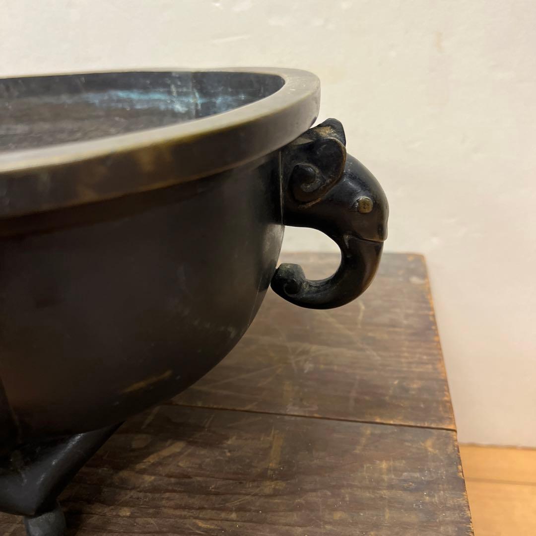 時代金工 古銅 水盤 特大 送料込み