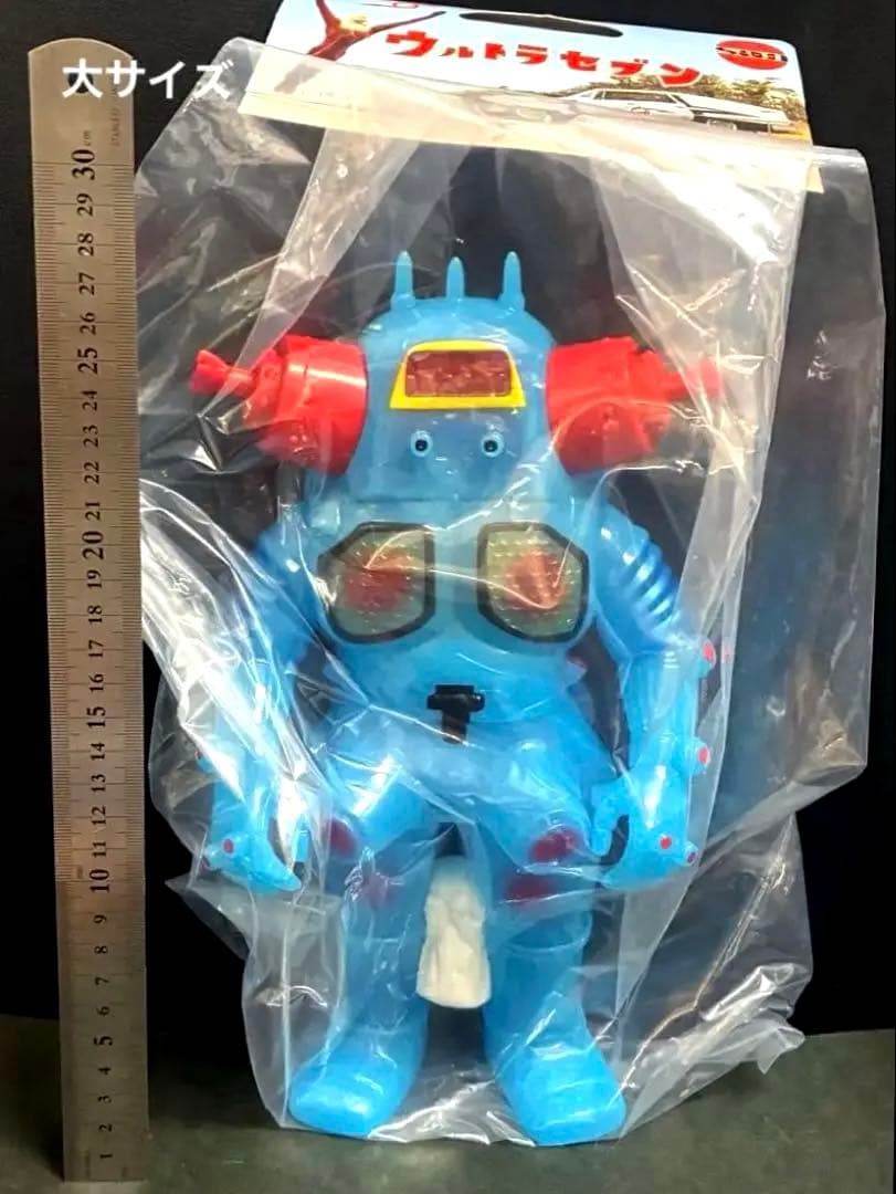 特大■ マルサン 宇宙ロボット キングジョー 450 ソフビ ブルーver'