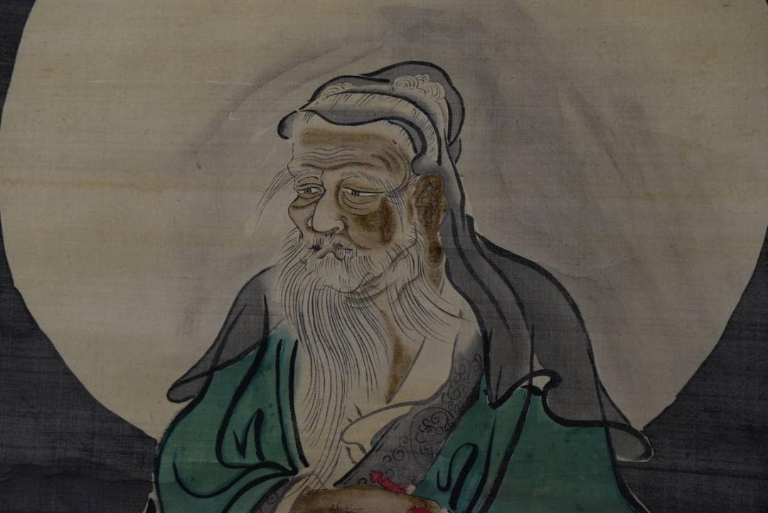 狩野探幽/寿老人図/掛軸/名家伝来/AA-194