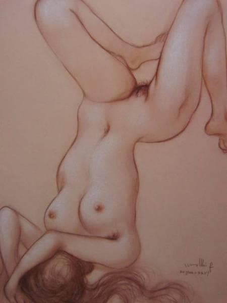 古澤岩美、デッサン、希少・大判画集画、新品高級額・額装付、状態良好