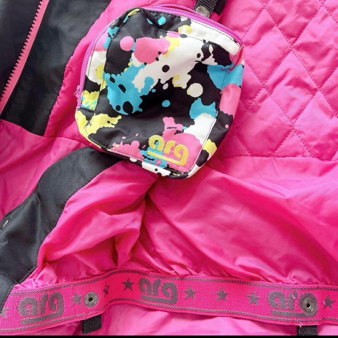 arg FILA 黒ピンク スキーウェア スノボーウェア上下セット Mレディース