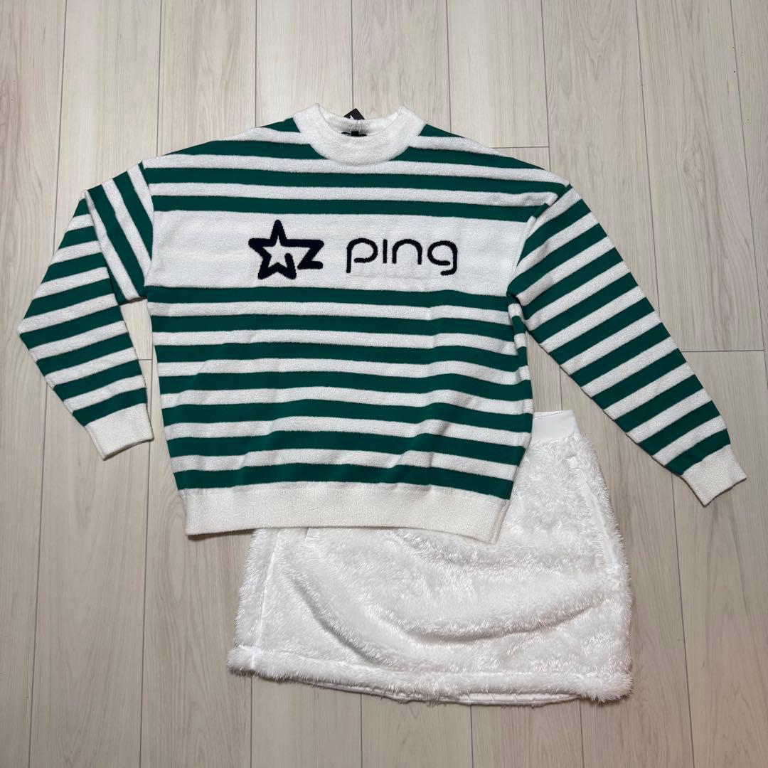 新品 ピン セットアップ レディース ゴルフウェア ボアフリース スカート 長袖