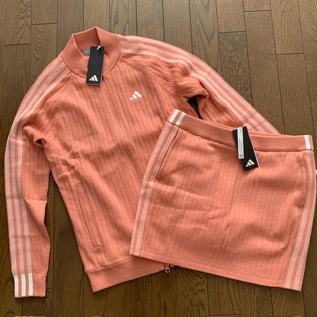 アディダス　ゴルフ　防風　セーター　ニットスカート　上下　レディースL
