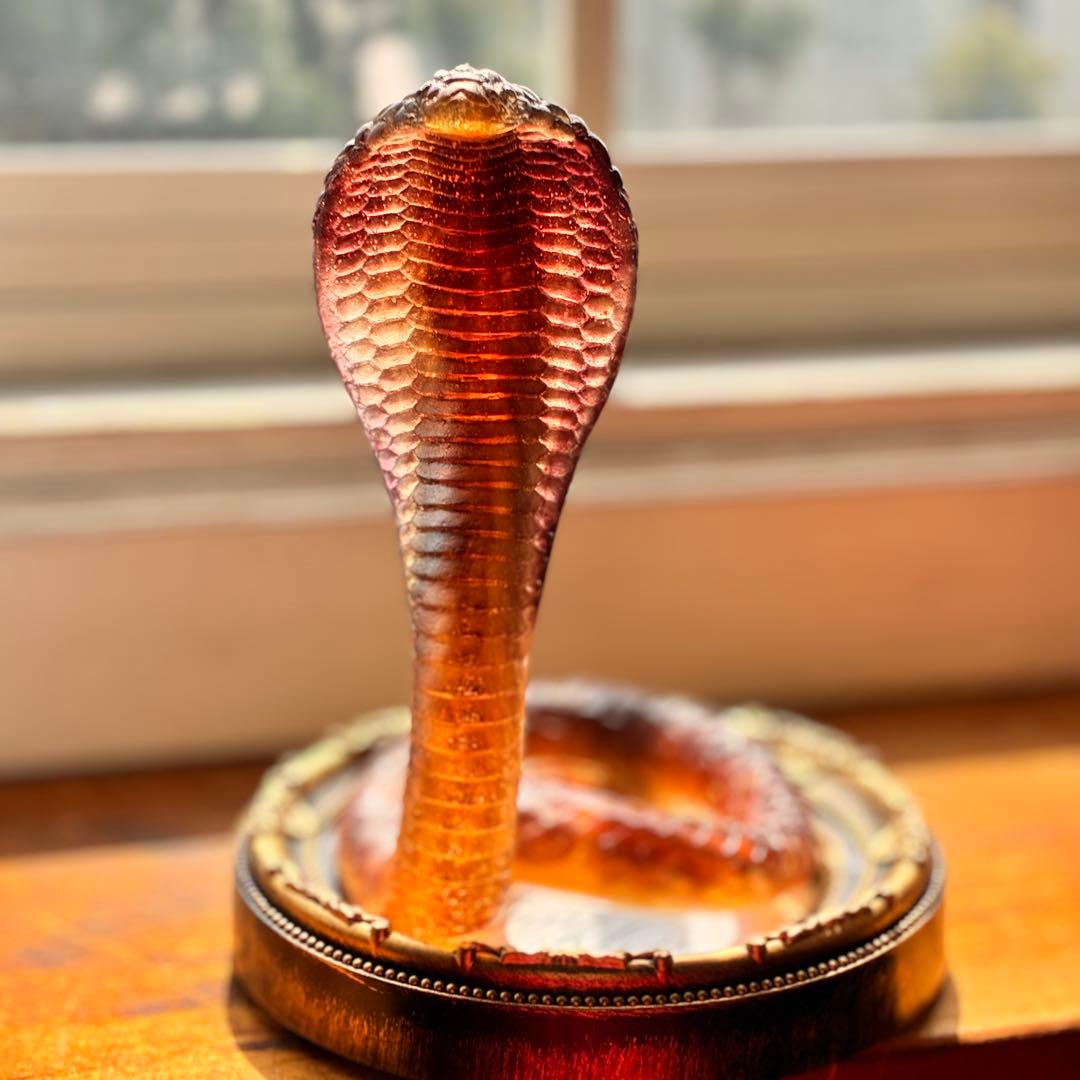 コブラ　蛇　ヘビ　ドーム　フランス　ナンシー　バカラ　エミールガレ　置物