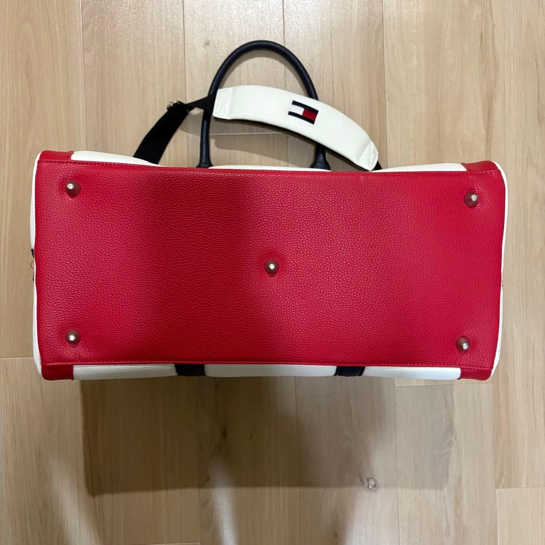 美品【トミーヒルフィガーゴルフ】ボストンバッグ ホワイト