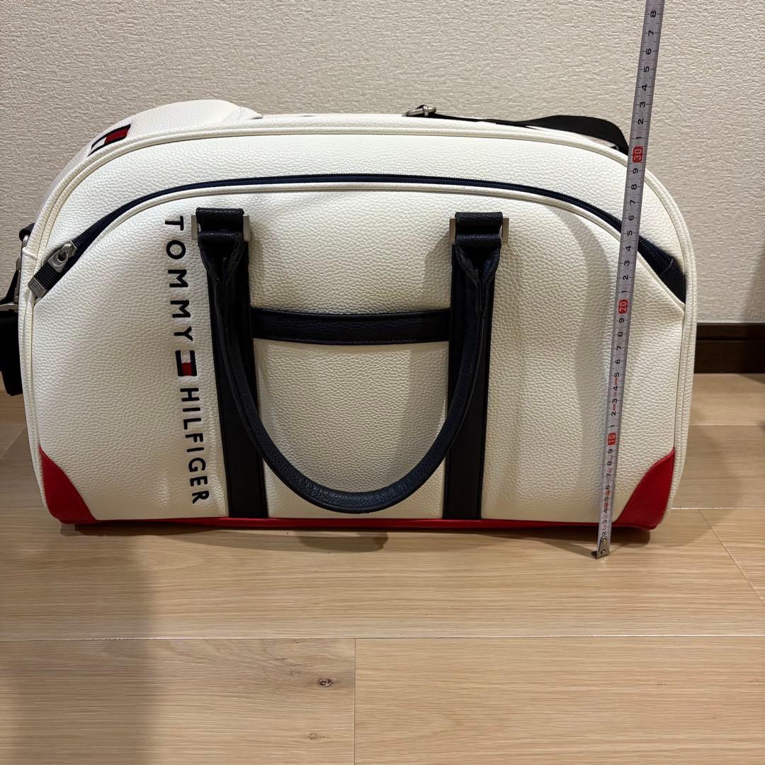 美品【トミーヒルフィガーゴルフ】ボストンバッグ ホワイト