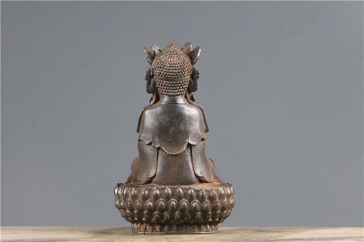 鉄器 鉄仏 蓮華坐観音菩薩仏像 縁起物 装飾品 工芸品 美術品 置物