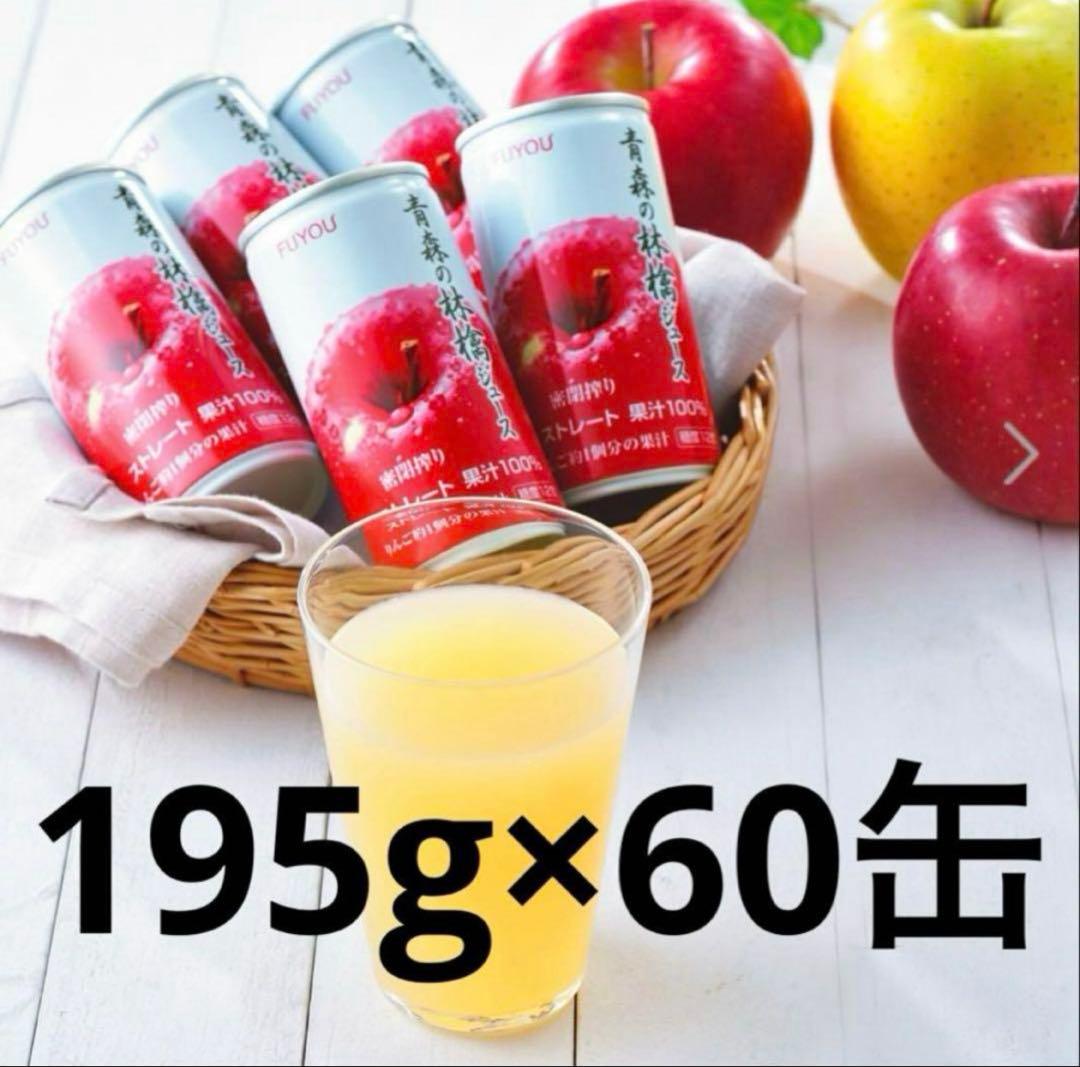 りんごの密閉しぼりジュース　りんごジュース　　青森県産りんご　60缶