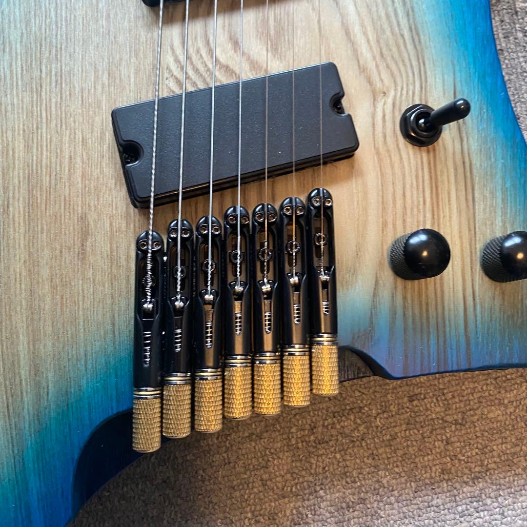 7弦ヘッドレスギター ブルーグラデーション ノーブランド 美品！お買い得！