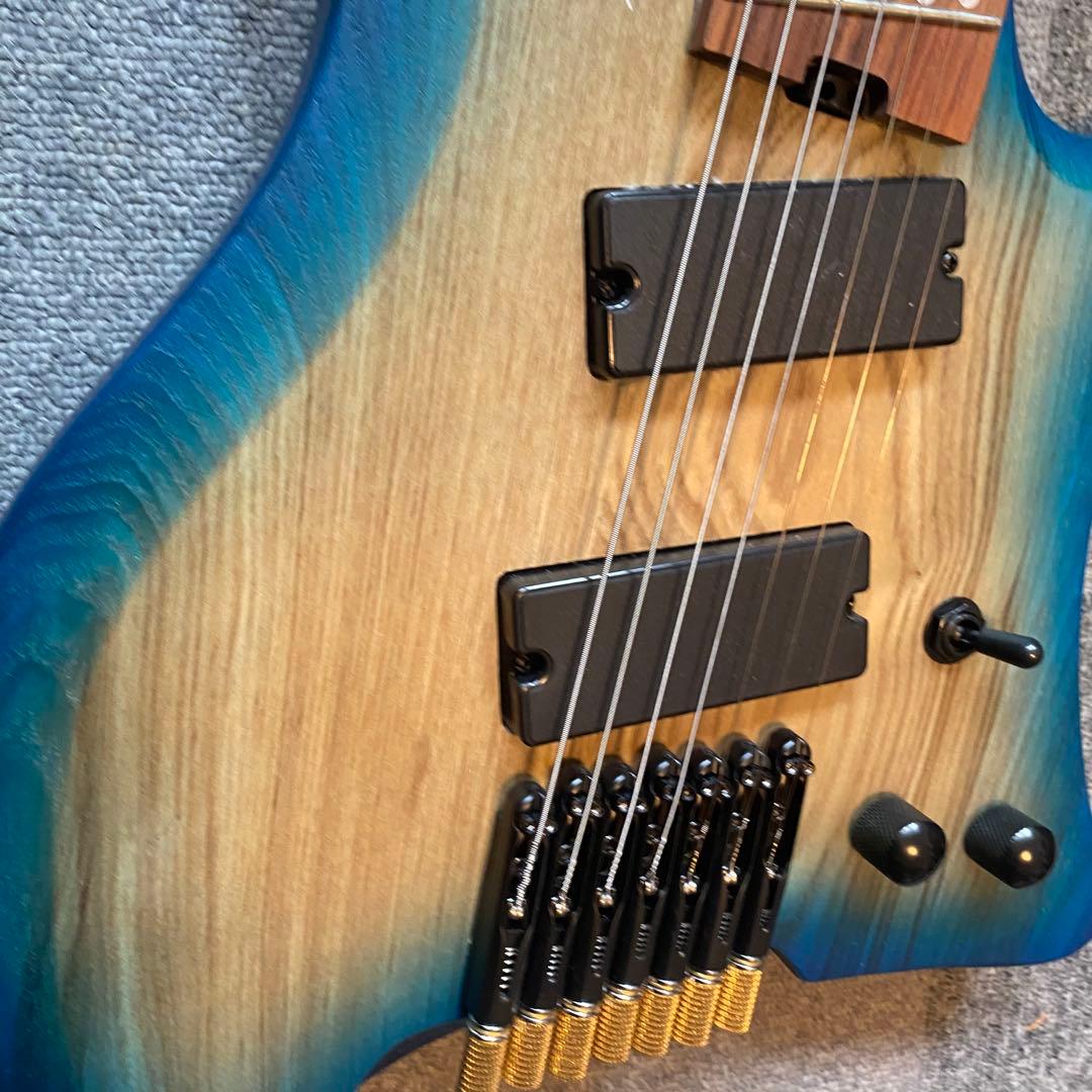 7弦ヘッドレスギター ブルーグラデーション ノーブランド 美品！お買い得！
