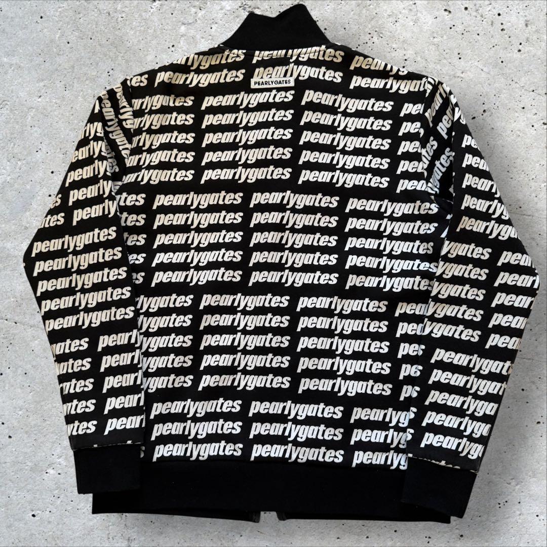 美品　パーリーゲイツ　ジャケット　ブルゾン　総柄　黒　白　M〜L相当　4