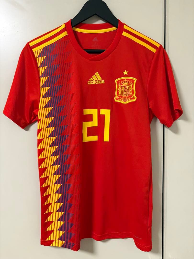 アディダス公式 スペイン代表 2018 ユニフォーム #21 ダビド・シルバ M