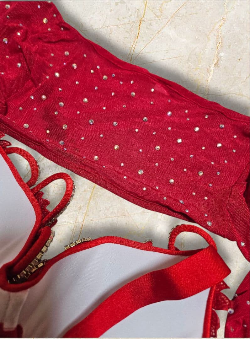 ベリーダンスコスチューム フルセット(補修パーツ付き)