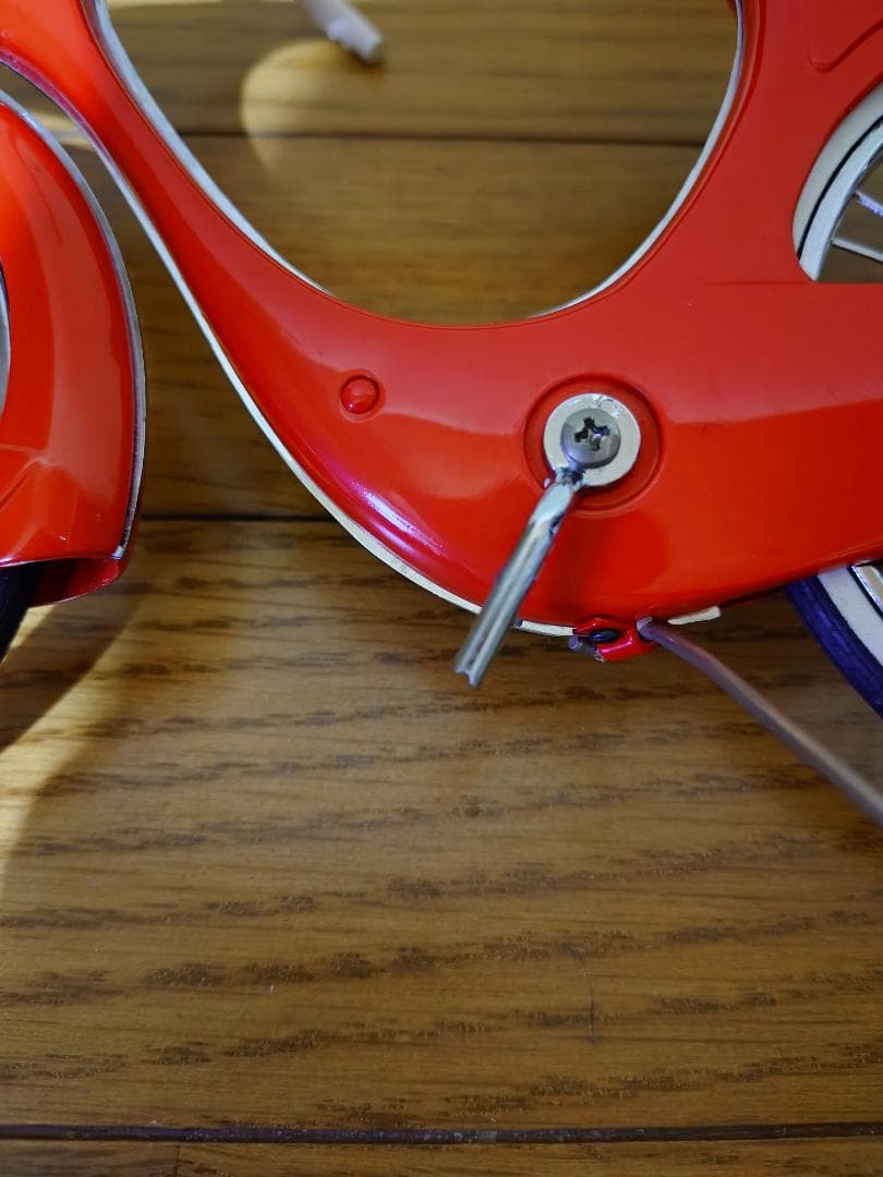 クラシック赤自転車モデル 約30cm スタンド付き