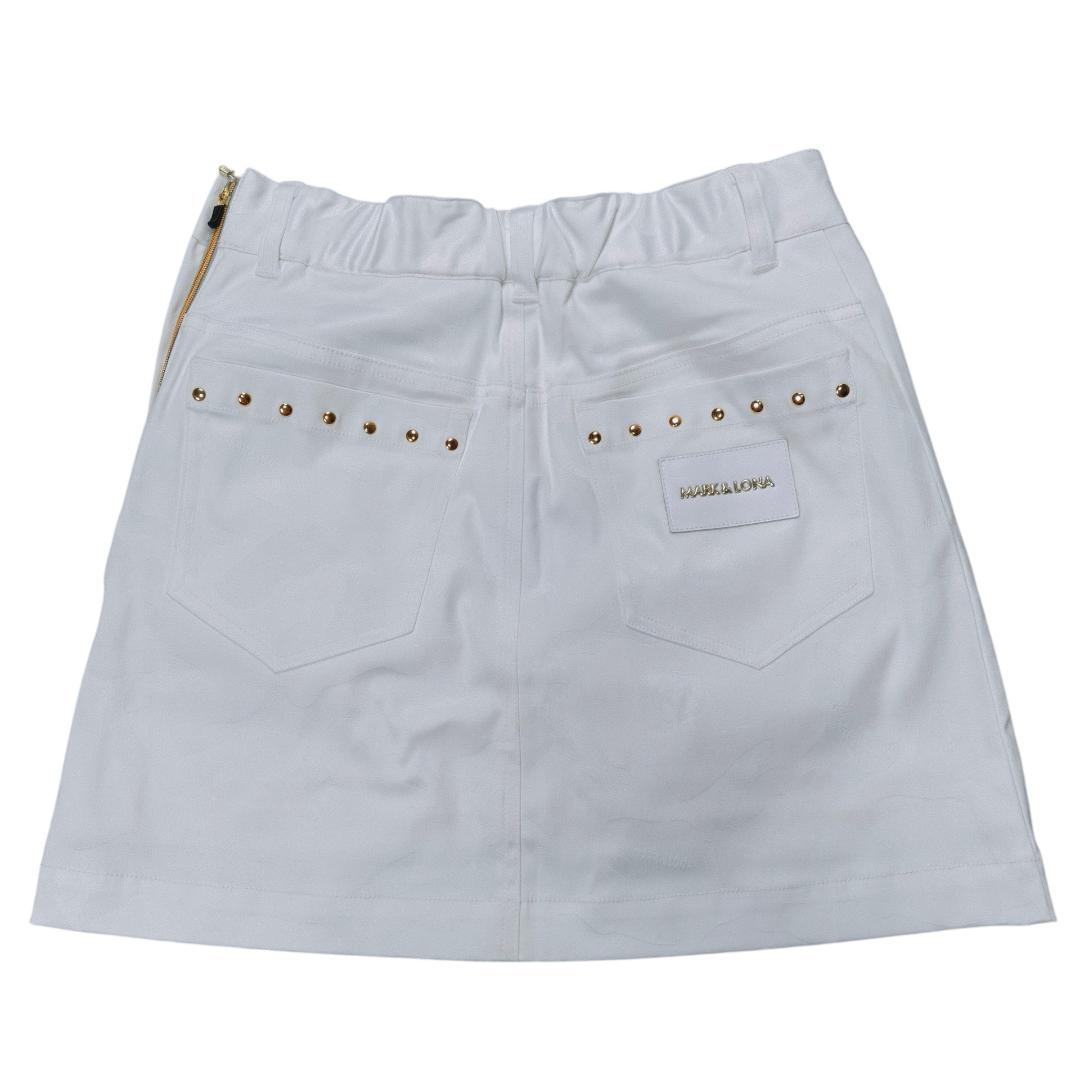 未使用 MARK&LONA ゴルフ スカート ホワイト カモ 38 M