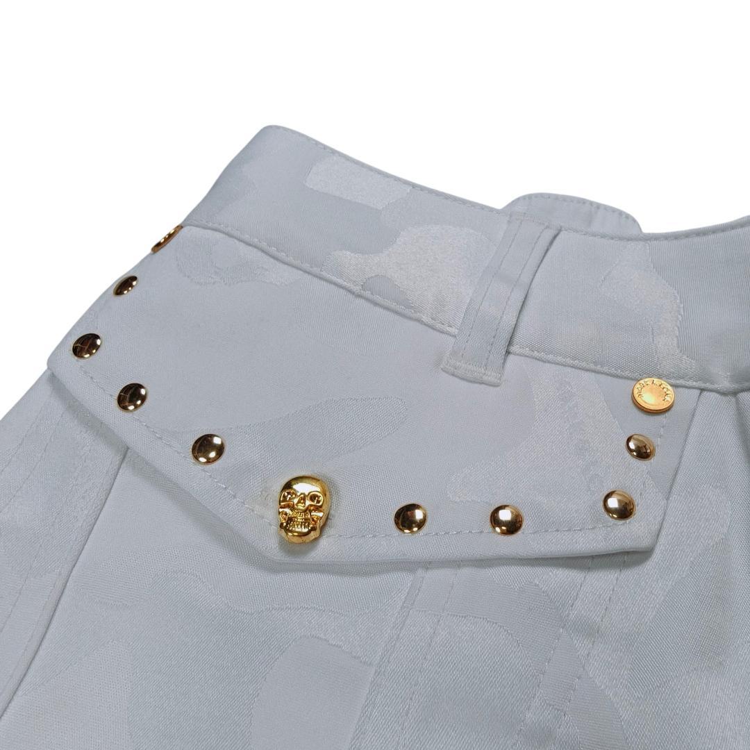 未使用 MARK&LONA ゴルフ スカート ホワイト カモ 38 M