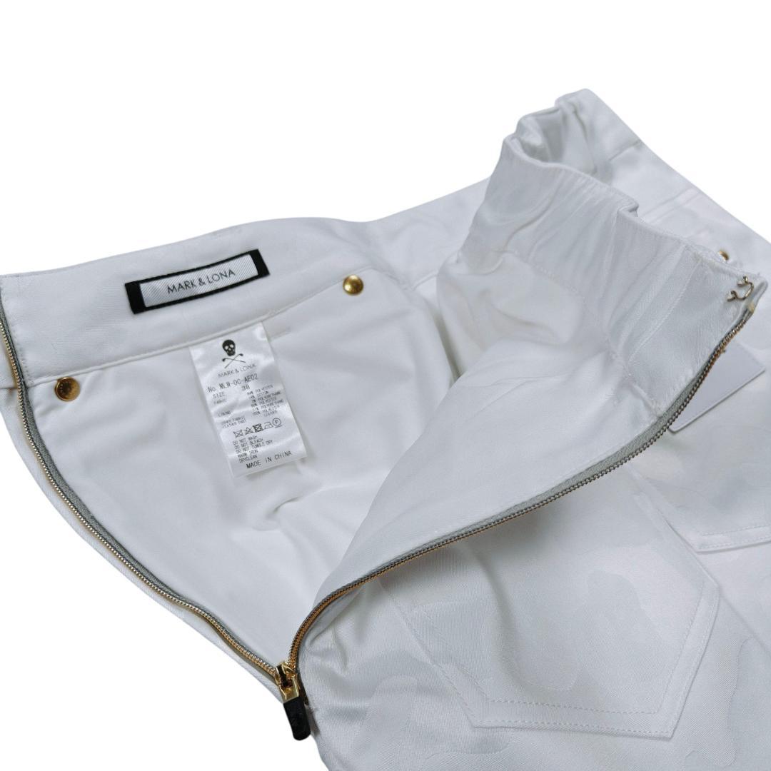未使用 MARK&LONA ゴルフ スカート ホワイト カモ 38 M
