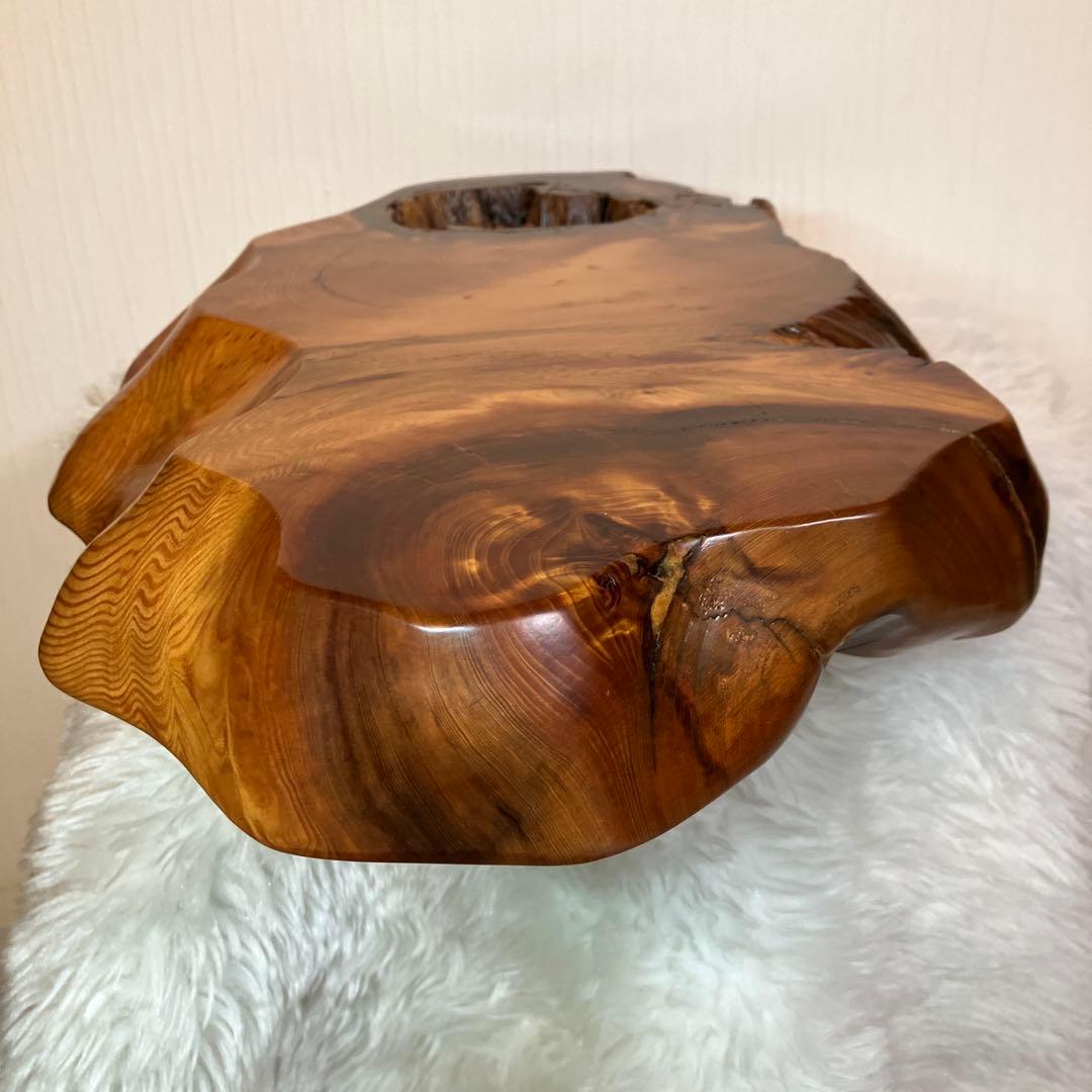 希少品　屋久杉飾り台　一枚板　屋久杉　置台　屋久杉工芸品　世界遺産　花台　刻印有