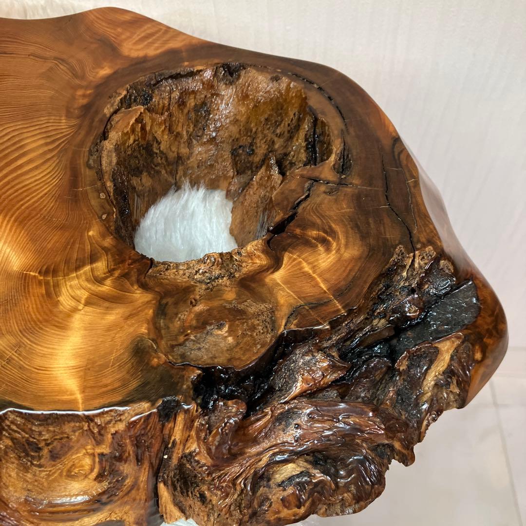 希少品　屋久杉飾り台　一枚板　屋久杉　置台　屋久杉工芸品　世界遺産　花台　刻印有