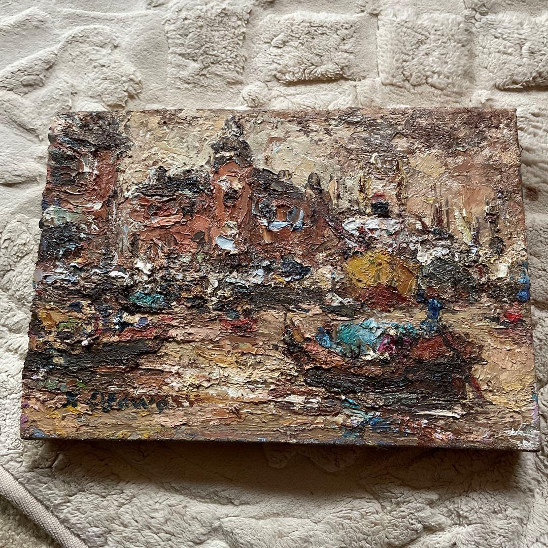 匿名配送　油絵　額縁入り