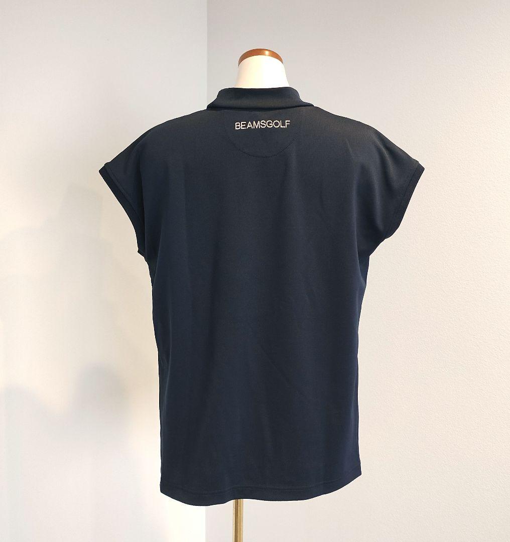 BEAMS GOLF ネイビー 半袖シャツ L　レース使い