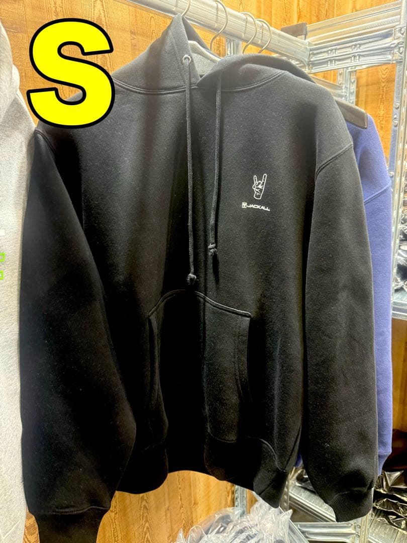 Sサイズ　ハンドサインフーディ　パーカー　ブラック　jackall ジャッカル