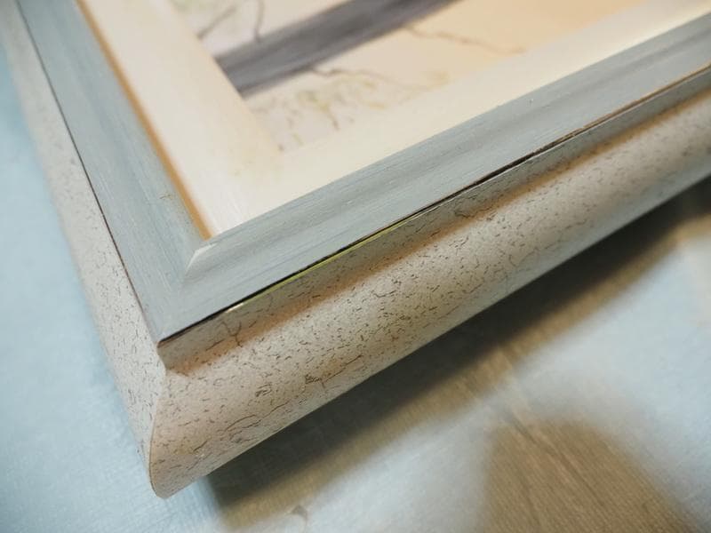 風景・人物画　油絵　中島潔　F6号画作　朧月夜　額付き　手描き　肉筆