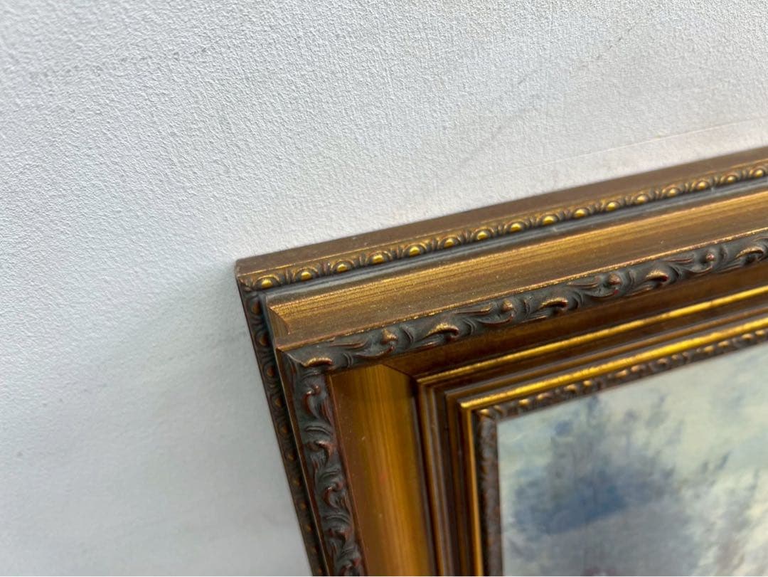 庄*い様 SI125 カミーユ・コロー「ボーヴェ近くの朝」複製画 証明書付き 額